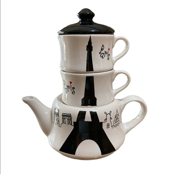 Paris Design Teapot Set Brand New - Picture 1 of 4